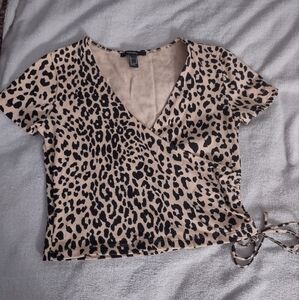 Forever 21 Leopard Print Wrap Top